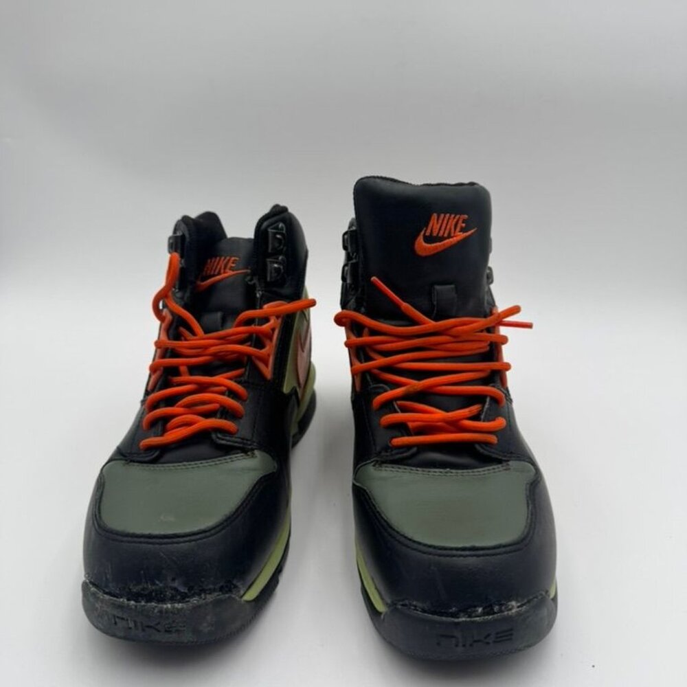 Nike High Top Sneakers Mens 8.5 Black Olive Orange Basketball Shoes 2007 Retro